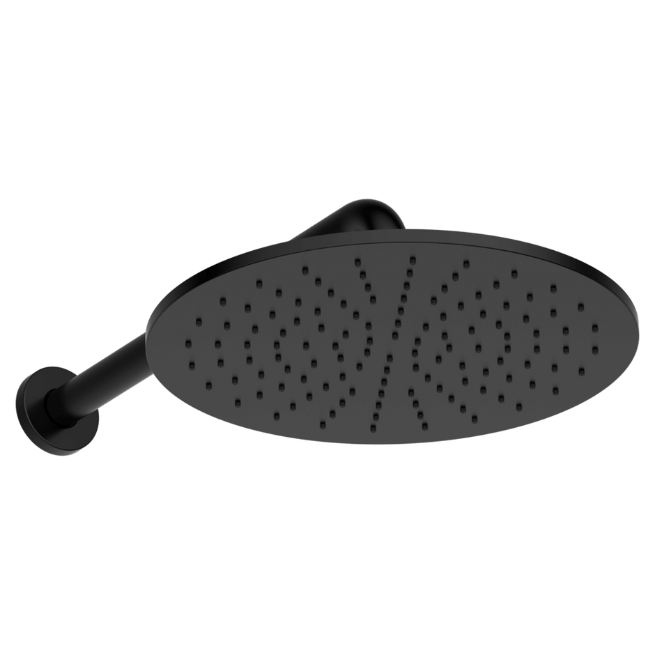 Brass Round Horizontal Shower 300mm in Black