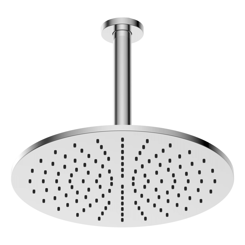 Brass Round Vertical Shower 300mm in Chrome
