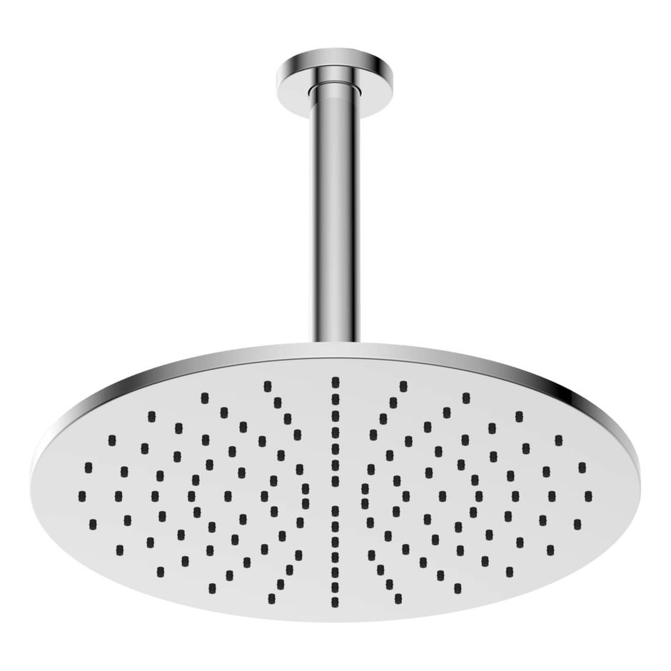 Brass Round Vertical Shower 300mm in Chrome