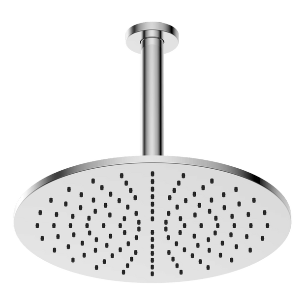 Brass Round Vertical Shower 300mm in Chrome