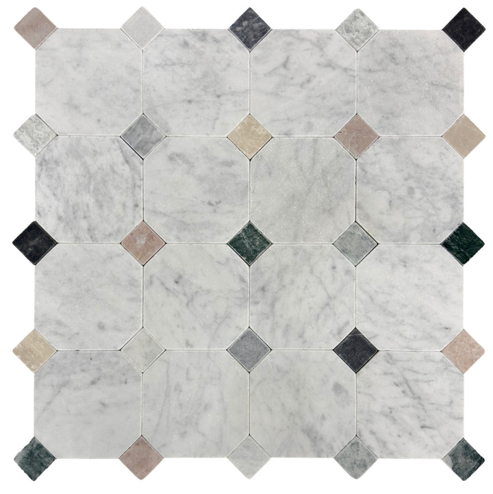 CARRARA SQUARE 45 TUMBLED CHIP SIZE 45X45X10MM - CARRARA SQUARE 45 TUMBLED