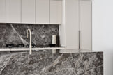 Round Piccola Pull Out Kitchen Mixer Tap - PVD Brushed Nickel