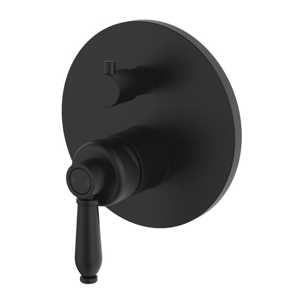 Eleanor Wall Diverter Mixer in Matte Black / Matte Black