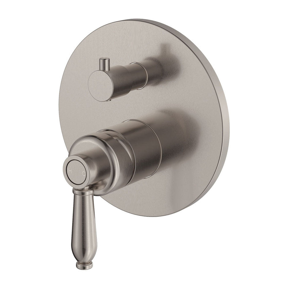 Eleanor Wall Diverter Mixer in Brushed Nickel / Brushed Nickel