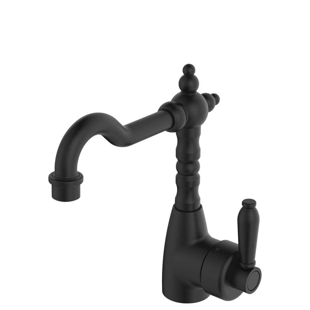 Eleanor Shepherds Crook Basin Mixer in Matte Black / Matte Black