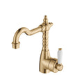 Eleanor Shepherds Crook Basin Mixer in Urban Brass / Ceramic