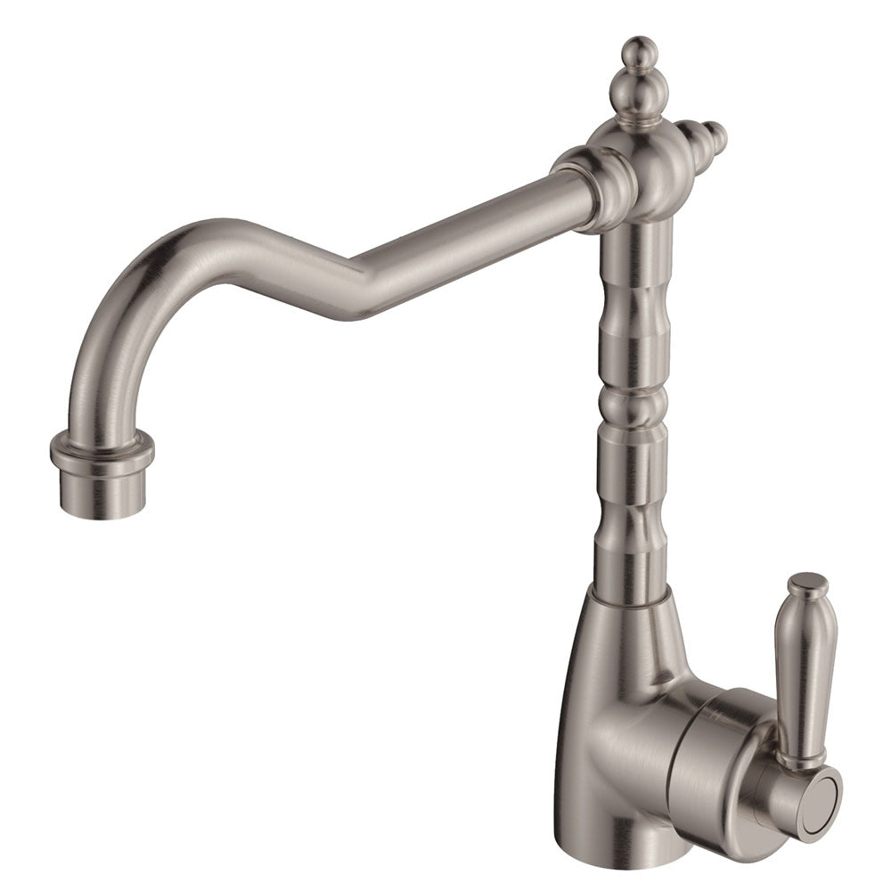 Eleanor Shepherds Crook Sink Mixer in Brushed Nickel / Brushed Nickel