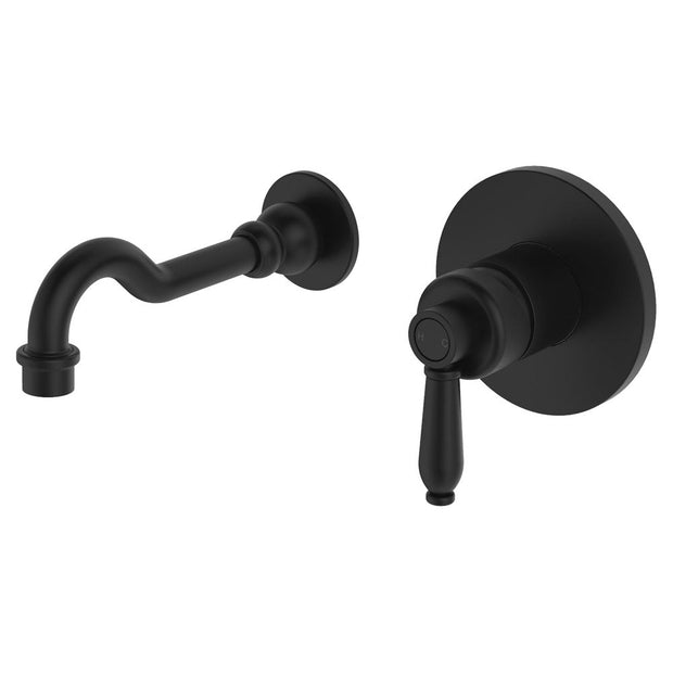 Eleanor Wall Basin/Bath Mixer Set in Matte Black / Matte Black