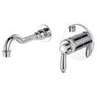 Eleanor Wall Basin/Bath Mixer Set in Chrome / Chrome