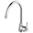Eleanor Gooseneck Sink Mixer in Chrome / Ceramic