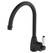Eleanor Gooseneck Sink Mixer in Matte Black / Ceramic