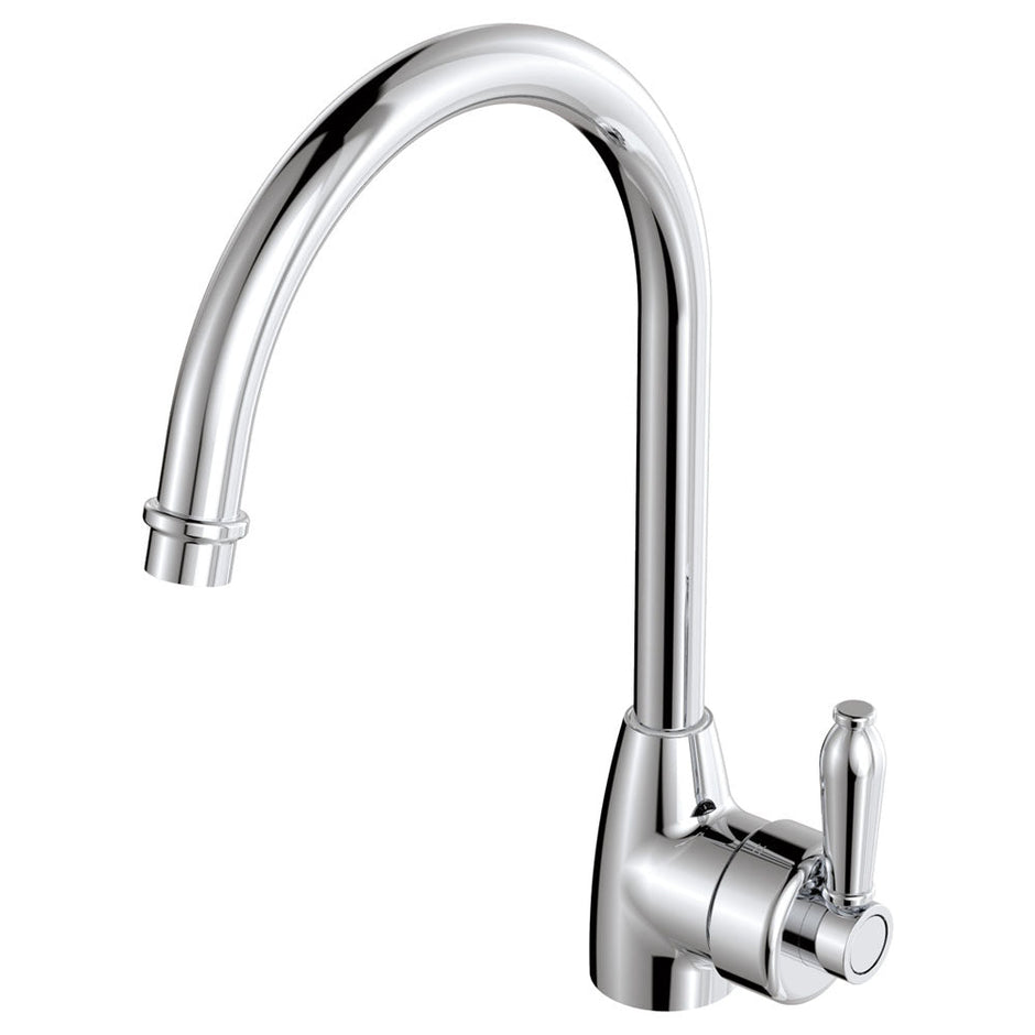 Eleanor Gooseneck Sink Mixer in Chrome / Chrome