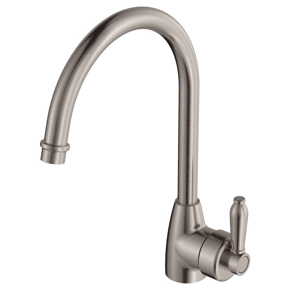 Eleanor Gooseneck Sink Mixer in Brushed Nickel / Brushed Nickel
