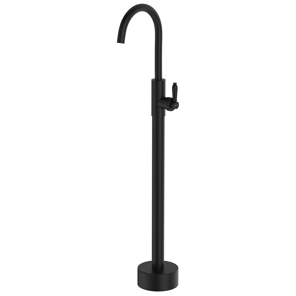 Eleanor Floor Mounted Basin/Bath Mixer in Matte Black / Matte Black
