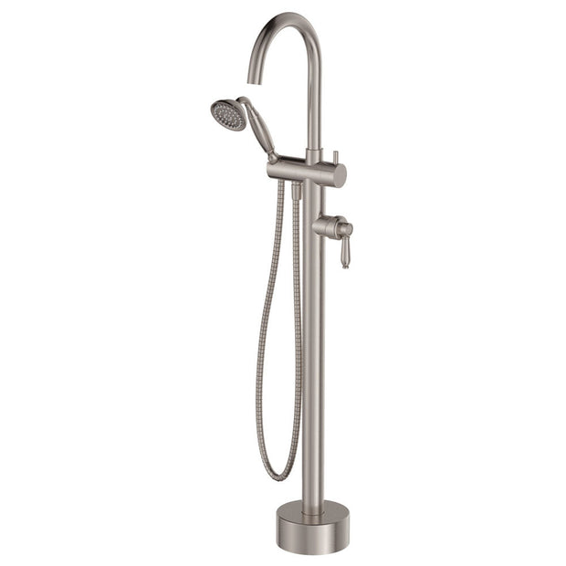 Eleanor Floor Mixer & Shower in Brushed Nickel / Brushed Nickel