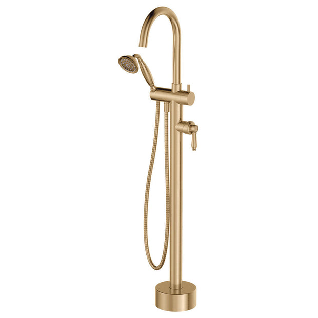 Eleanor Floor Mixer & Shower in Urban Brass / Urban Brass