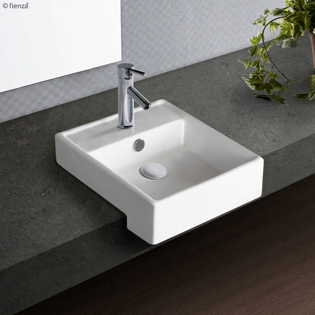 Fienza Helen Junior Semi-Recessed Basin, Gloss White