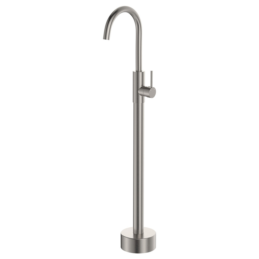 Kaya Floor Mounted Bath Mixer in Brushed Nickel