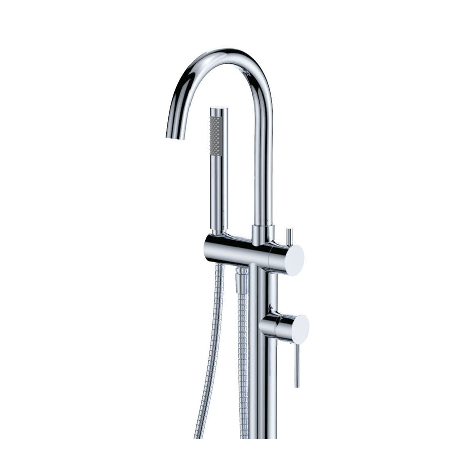 Kaya Floor Mounted Bath Mixer With Hand Shower