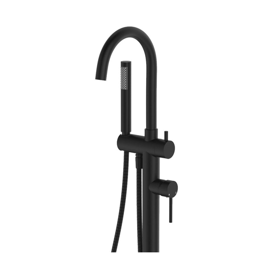 Kaya Floor Mounted Bath Mixer With Hand Shower