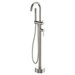 Kaya Floor Mounted Bath Mixer With Hand Shower in Brushed Nickel