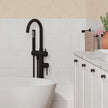 Kaya Floor Mounted Bath Mixer With Hand Shower