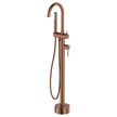 Kaya Floor Mounted Bath Mixer With Hand Shower in Brushed Copper