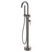Kaya Floor Mounted Bath Mixer With Hand Shower in Gun Metal