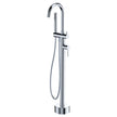 Kaya Floor Mounted Bath Mixer With Hand Shower in Chrome