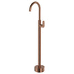 Empire Slim Floor Mounted Basin/Bath Mixer in Brushed Copper