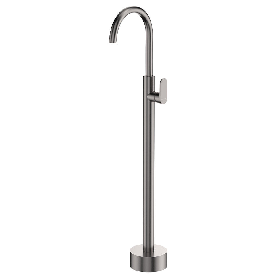 Empire Slim Floor Mounted Basin/Bath Mixer in Gun Metal