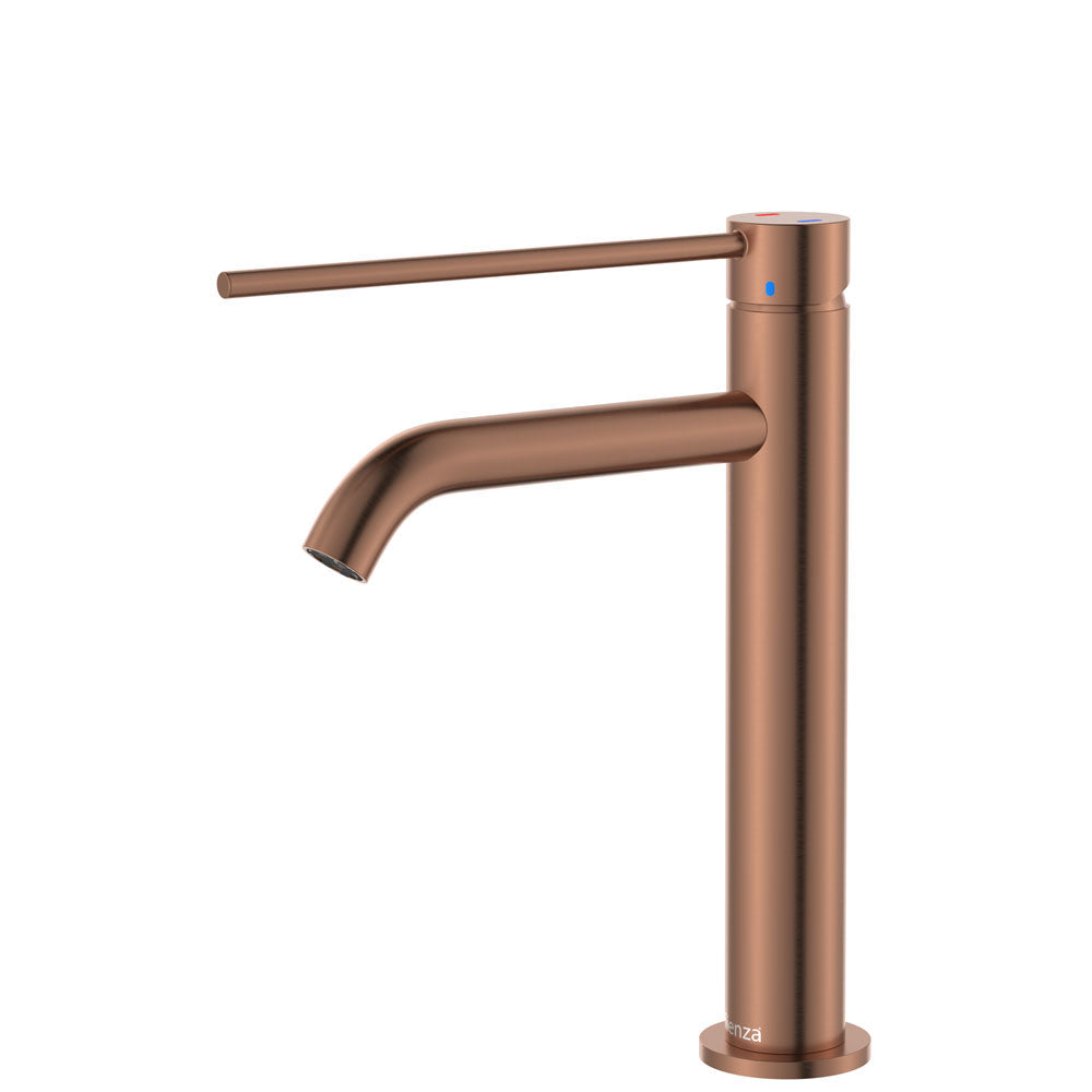 Kaya Care Medium Basin Mixer in Brushed Copper