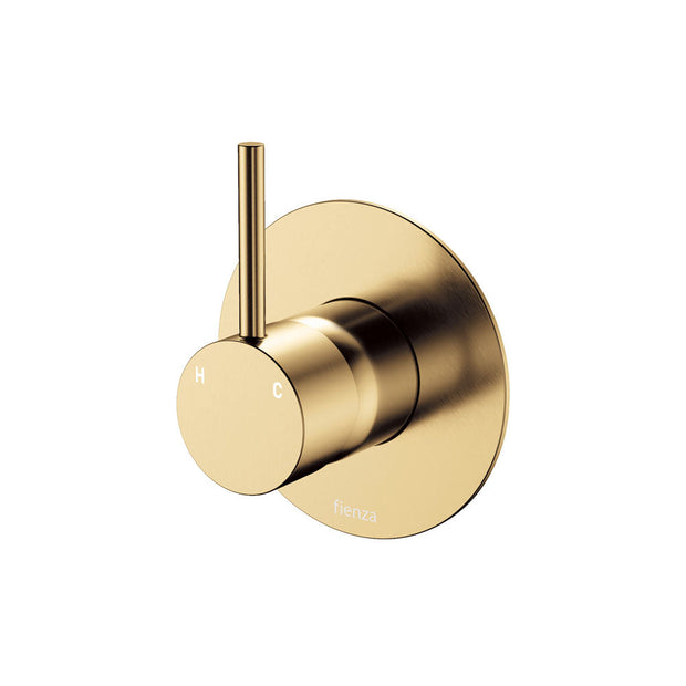 Kaya Up Wall Mixer, Large Round Plate in Urban Brass