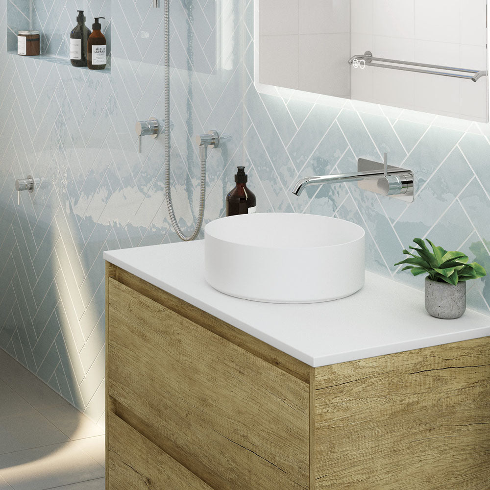 Kaya Up Basin/Bath Wall Mixer Set, Rectangular Plate, 200mm Outlet