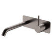 Kaya Up Basin/Bath Wall Mixer Set, Rectangular Plate, 200mm Outlet in Gun Metal