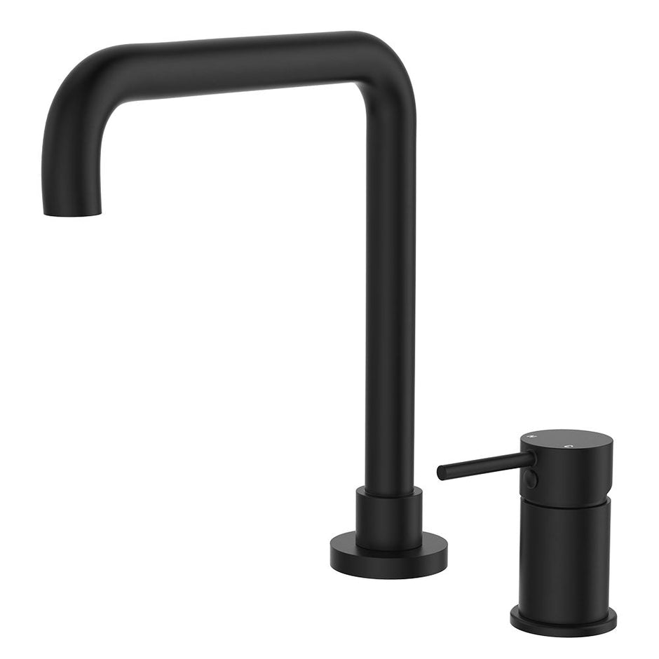 Kaya Squareline Hob Mixer Set in Matte Black