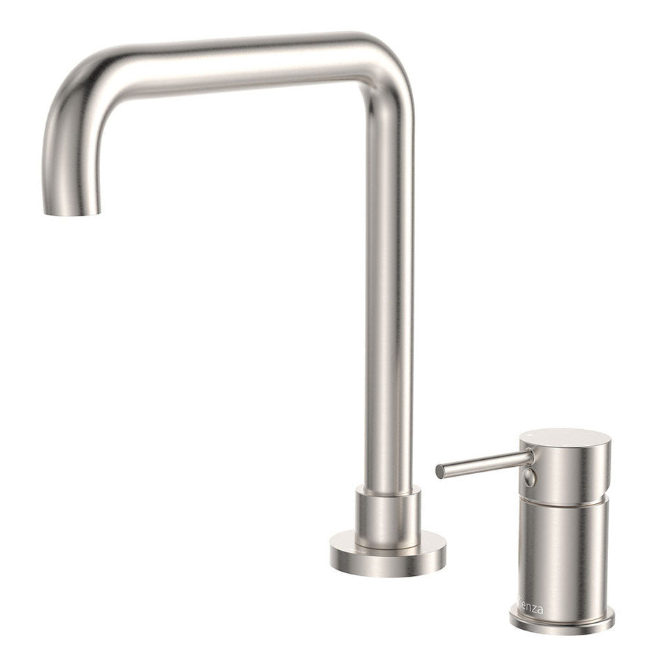 Kaya Squareline Hob Mixer Set in Brushed Nickel