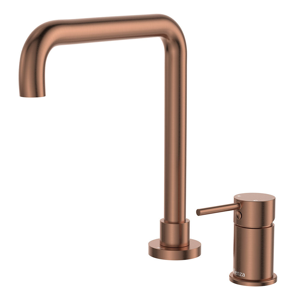 Kaya Squareline Hob Mixer Set in Brushed Copper