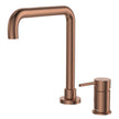 Kaya Squareline Hob Mixer Set in Brushed Copper