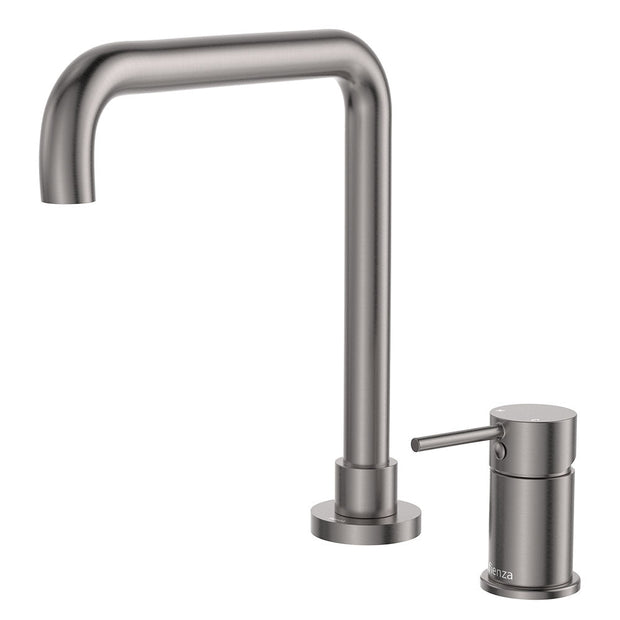 Kaya Squareline Hob Mixer Set in Gun Metal