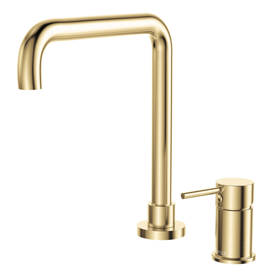 Kaya Squareline Hob Mixer Set in Urban Brass
