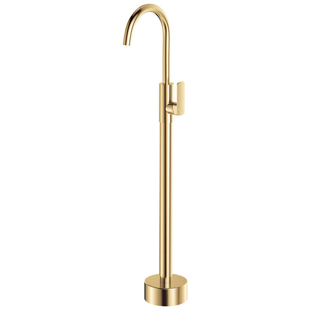 Tono Floor Mounted Basin/Bath Mixer in Urban Brass