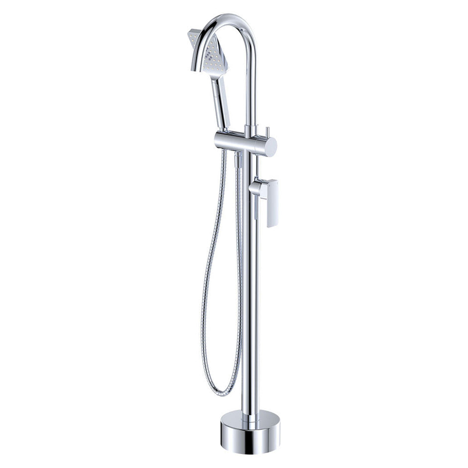 Tono Floor Mounted Bath Mixer With Hand Shower in Chrome