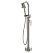 Tono Floor Mounted Bath Mixer With Hand Shower in Brushed Nickel