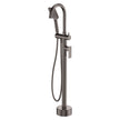 Tono Floor Mounted Bath Mixer With Hand Shower in Gun Metal