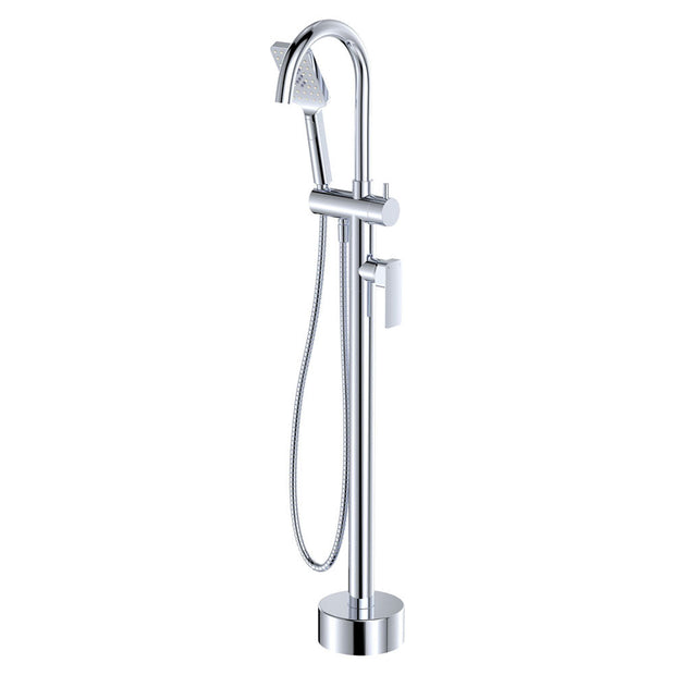 Tono Floor Mounted Bath Mixer With Hand Shower in Chrome