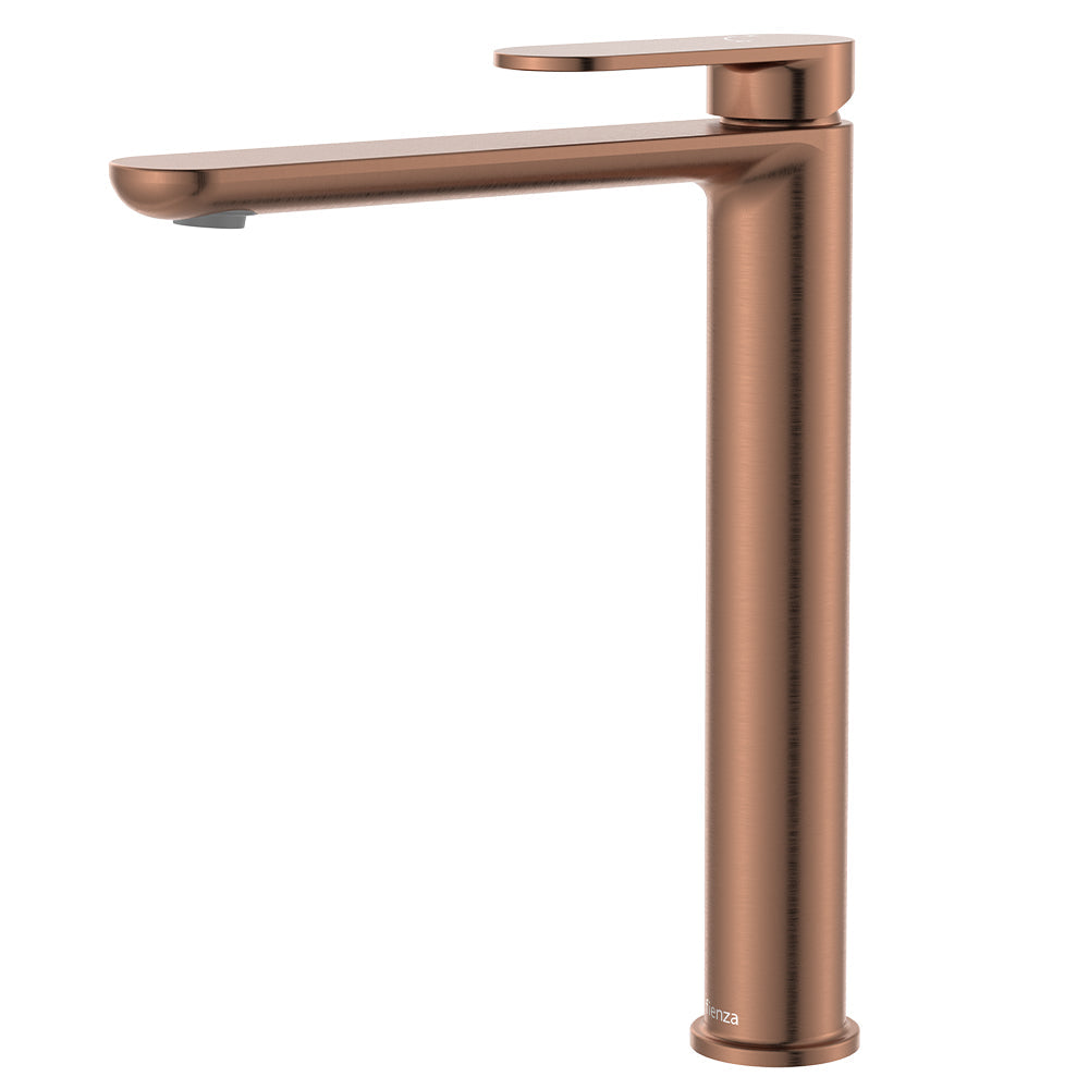 Empire Slim Cold Start Tall Basin Mixer in Brushed Copper