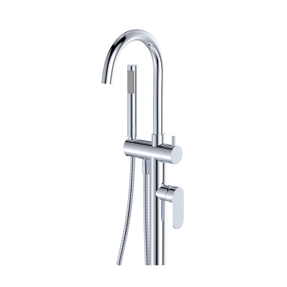 Empire Slim Floor Mounted Bath Mixer with Hand Shower