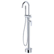 Empire Slim Floor Mounted Bath Mixer with Hand Shower in Chrome