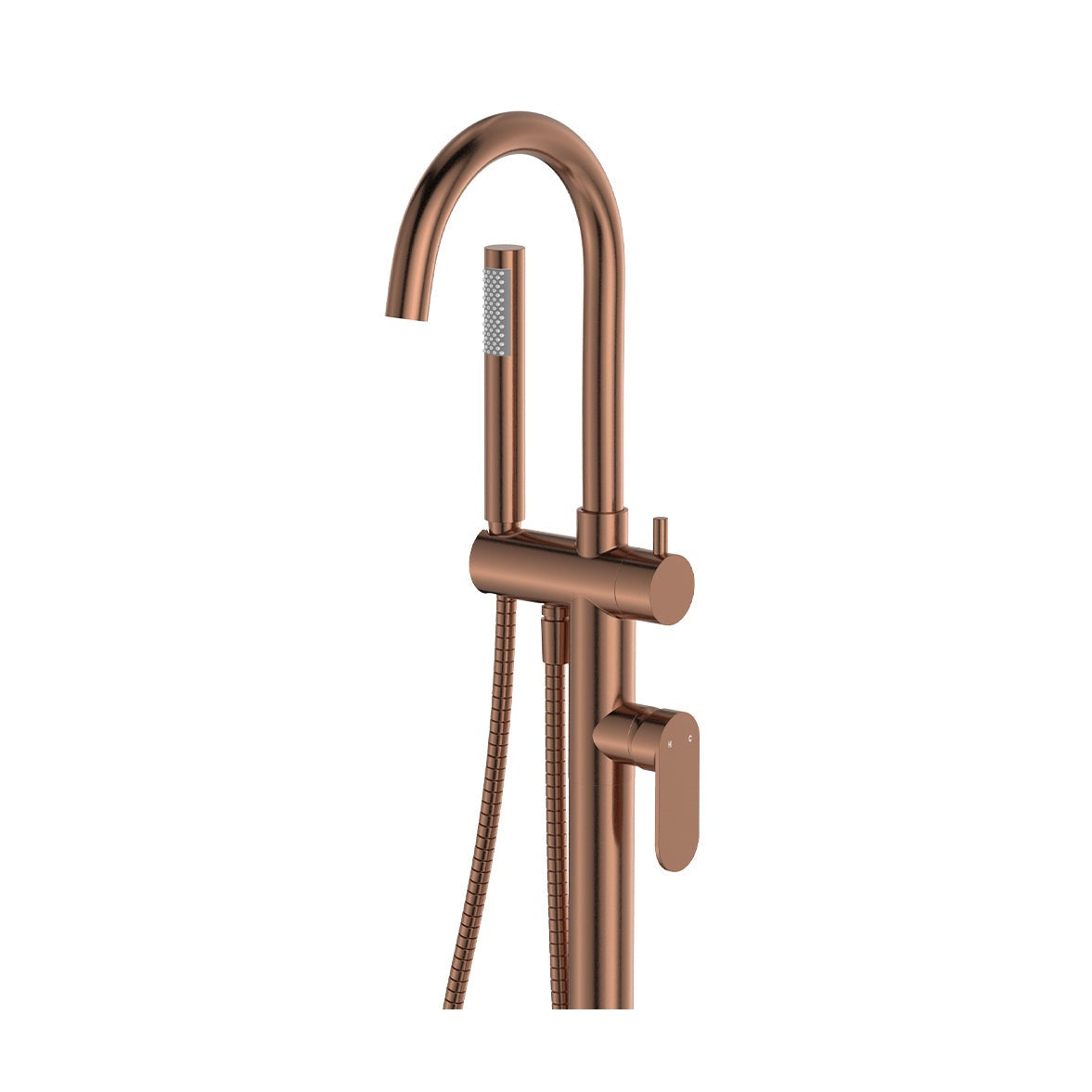 Empire Slim Floor Mounted Bath Mixer with Hand Shower